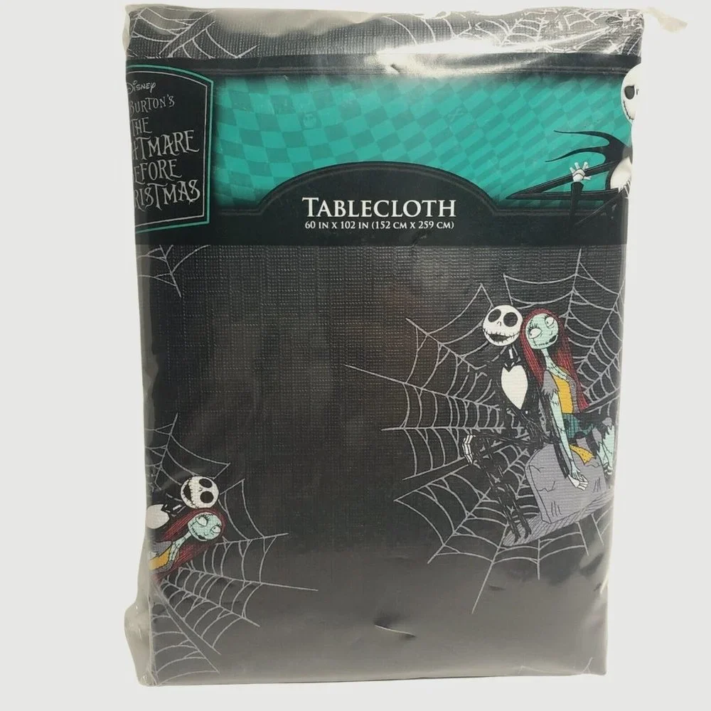 Nightmare Before Christmas vinyl Tablecloth 60 X 102 Rectangle Jack Sally
